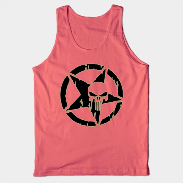 Tactical Skull Star Tank Top by  The best hard hat stickers 